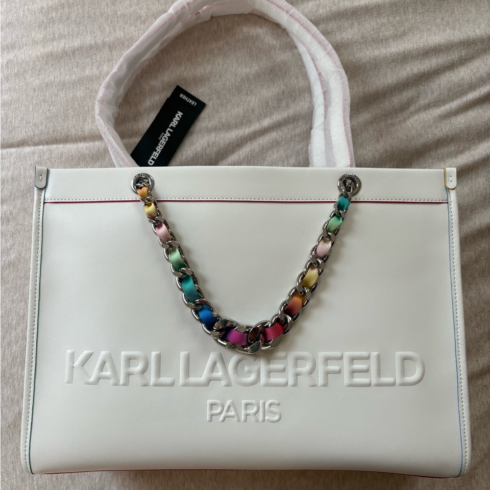 Karl Lagerfeld White Tote Bag